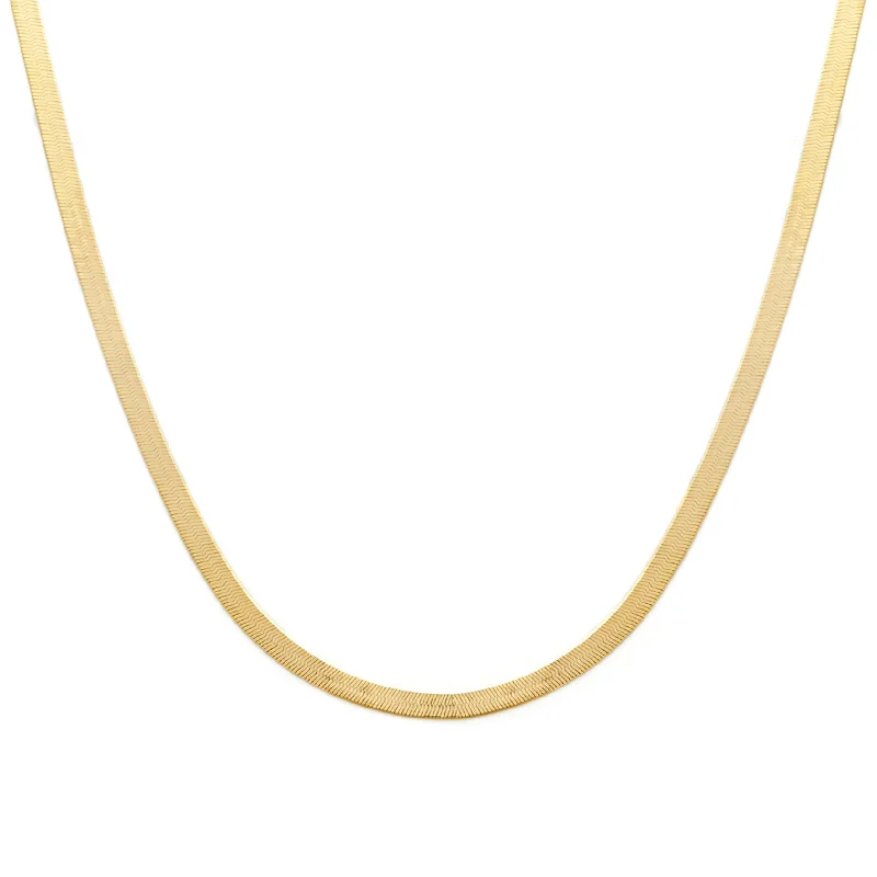 Herringbone Mother Necklace | 10k Gold