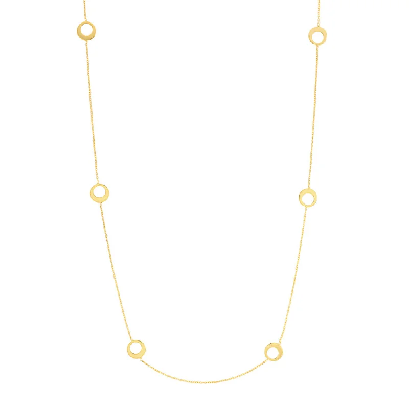 14k Gold Half Circle Stations Necklace