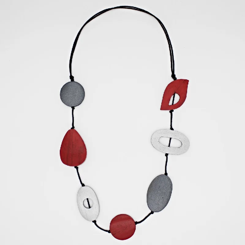 Red Abstract Wrenly Necklace