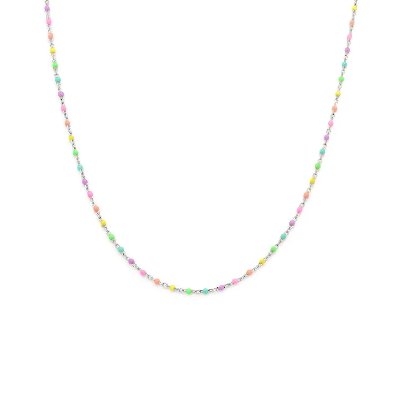 Candy Chain Necklace | Rainbow & Silver