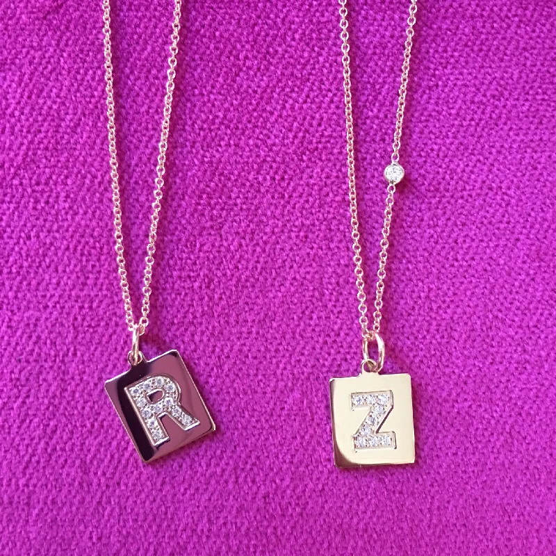 Diamond Initial Scrabble Tile Charm