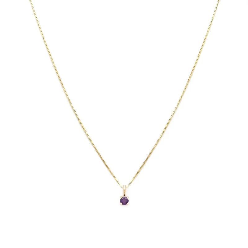 Element Necklace | 14k Gold & Amethyst