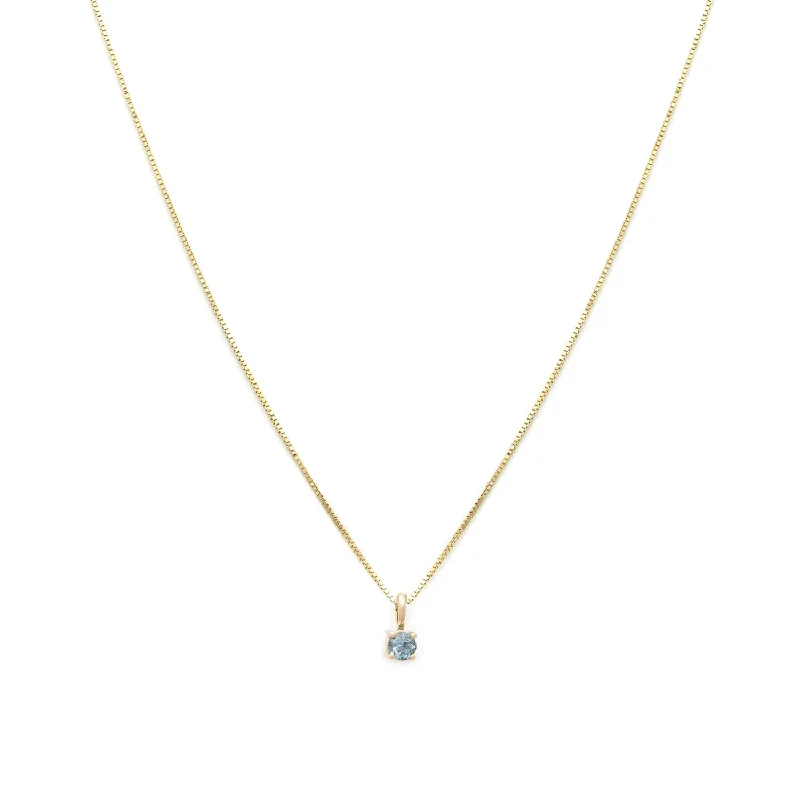 Element Necklace | 14k Gold & Aquamarine