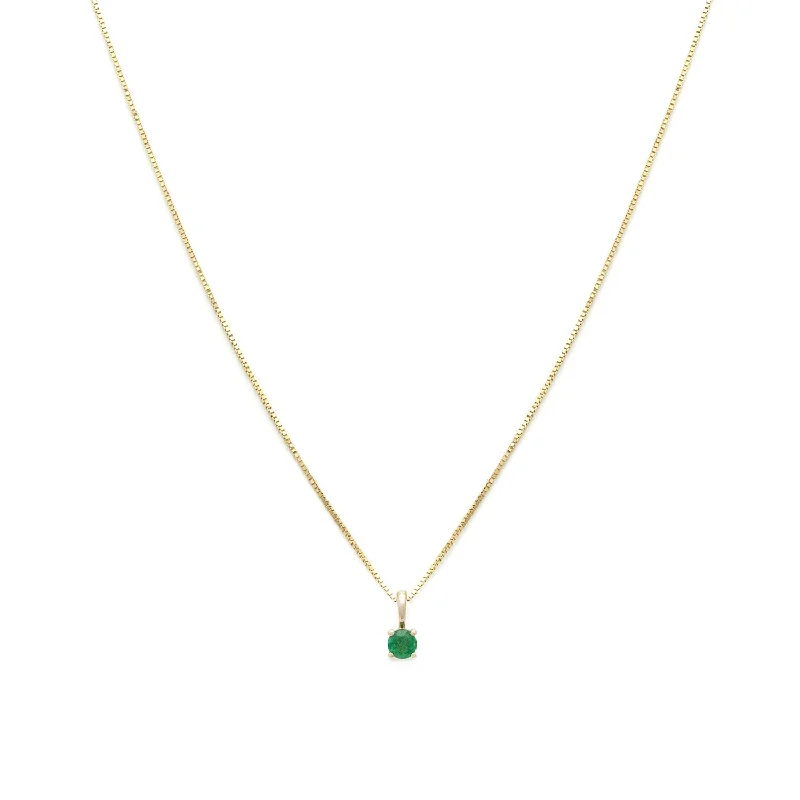 Element Necklace | 14k Gold & Emerald