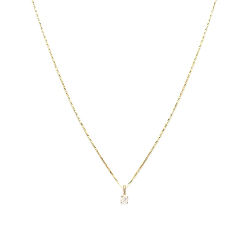 Element Necklace | 14k Gold & White Sapphire