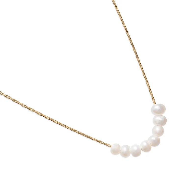 Freshwater Tiny Pearls Gold Necklace