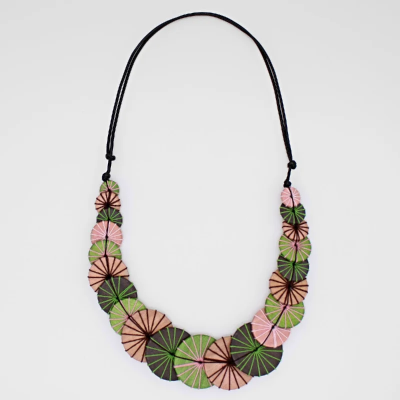 Green and Pink Azalea Necklace