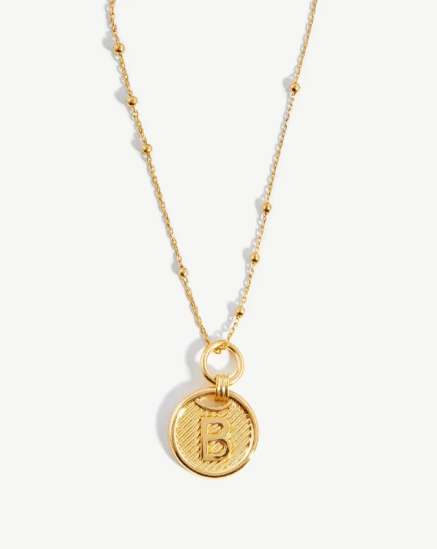 Initial Pendant Necklace - Initial B | 18k Gold Vermeil