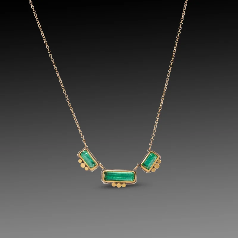 Linked Green Tourmaline Necklace