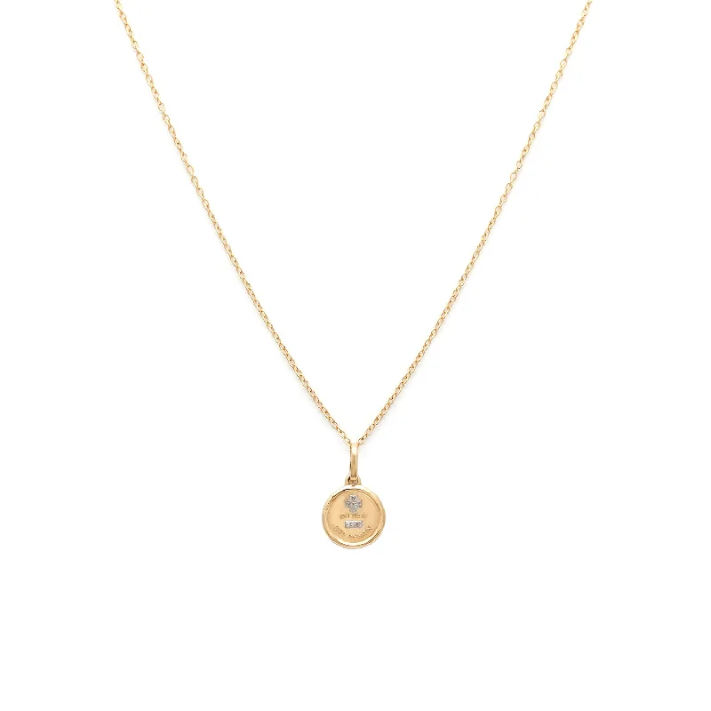 Love Token Necklace Round | 14k Gold & Diamond