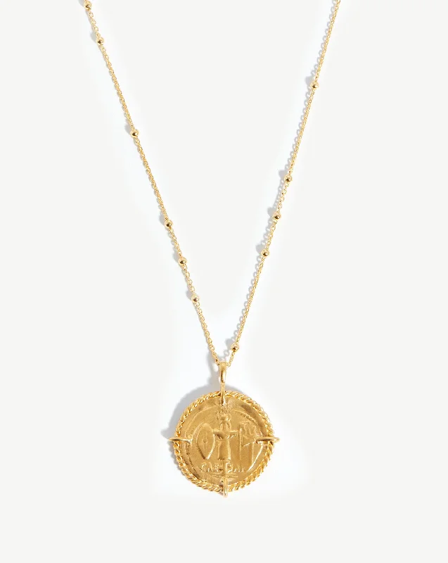 Lucy Williams Rope Medallion Coin Necklace | 18k Gold Plated