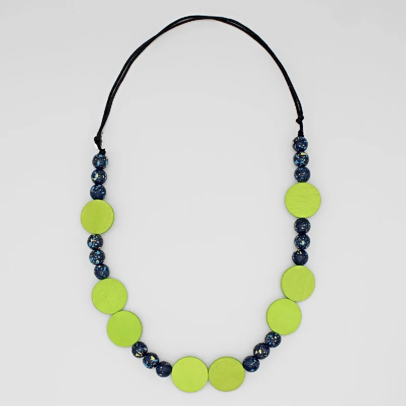 Speckled Lime and Blue Necklace