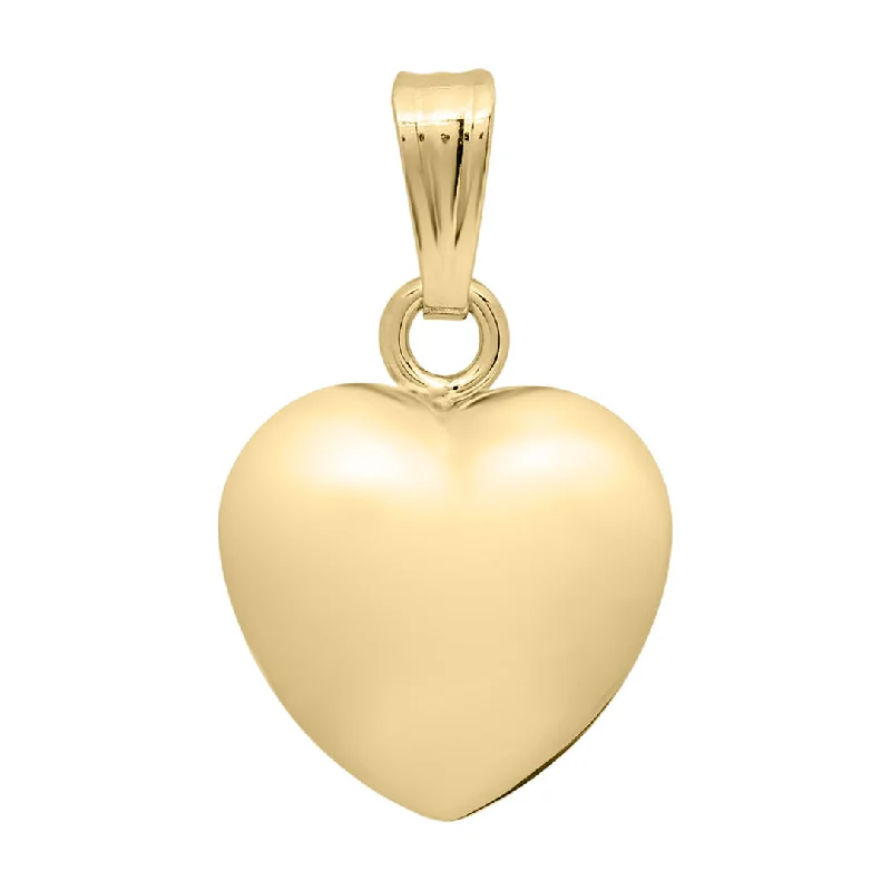 Child 14K Yellow Gold Puffed Heart Pendant Necklace