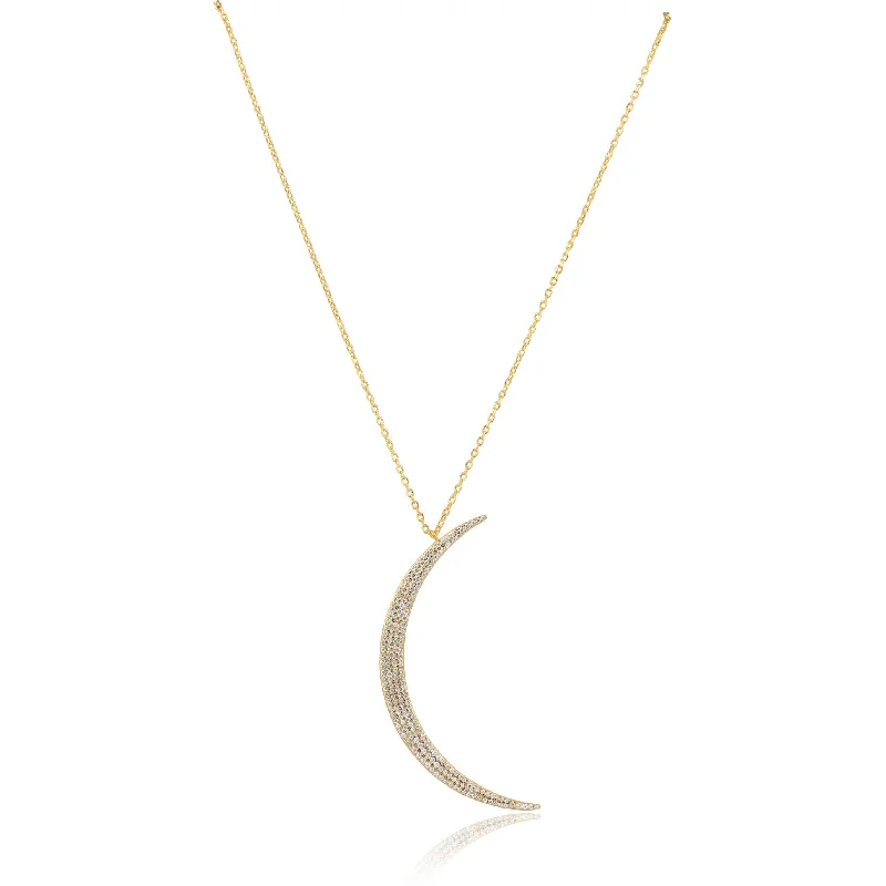 Pave Moon Necklace