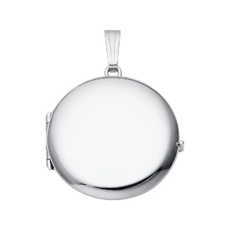 Sterling Silver 23mm Round 4 Photo Locket Necklace