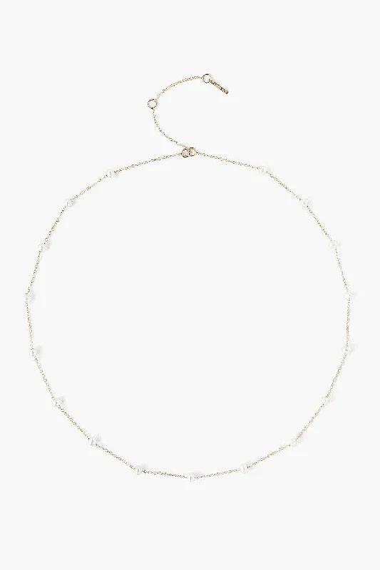 14k White Freshwater Pearl Necklace