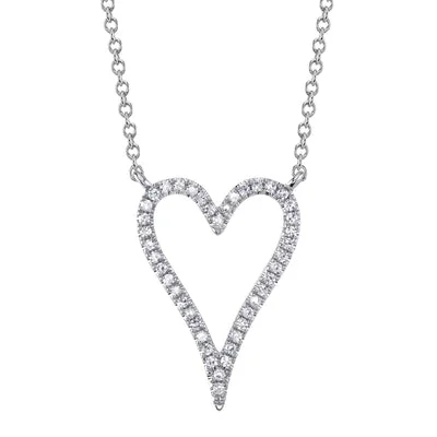 0.11CT DIAMOND OPEN HEART NECKLACE