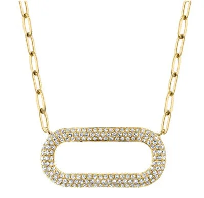 0.36CT DIAMOND PAPER CLIP LINK NECKLACE