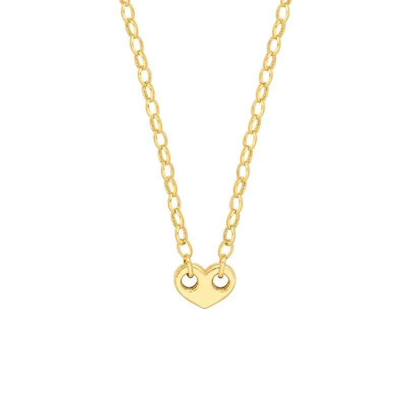 18" Heart Puff Mariner Necklace