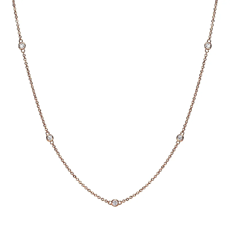 5 Diamond Bezel Station necklace