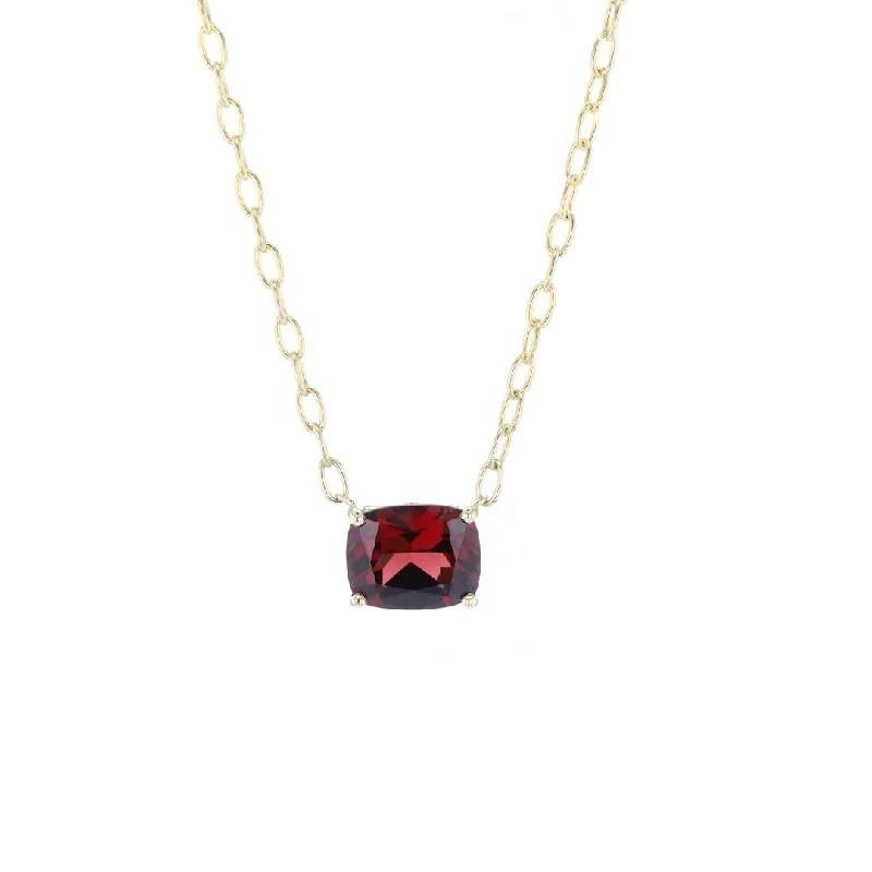 Garnet Paper Clip Necklace