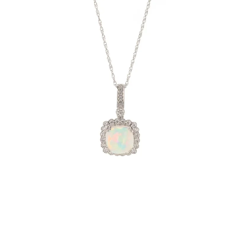 18" Opal & Diamond Pendant Necklace | M10269988