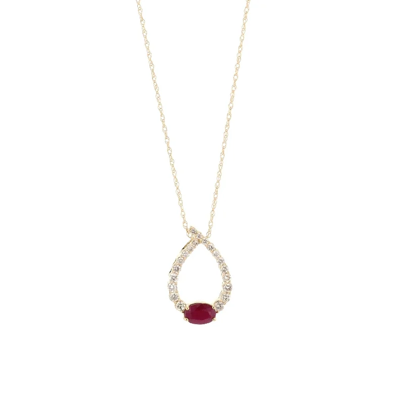 Ruby & Diamond Pendant Necklace