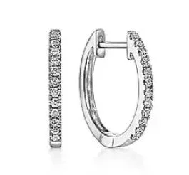 14 Karat White Huggie Diamonds Earrings