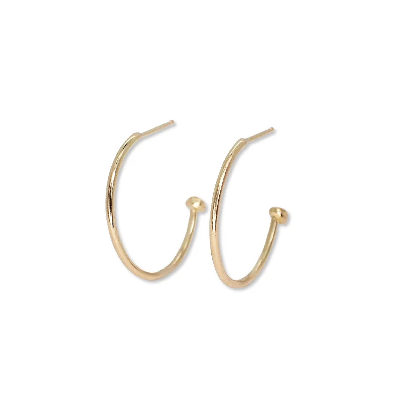 18K Wire Hoops Small