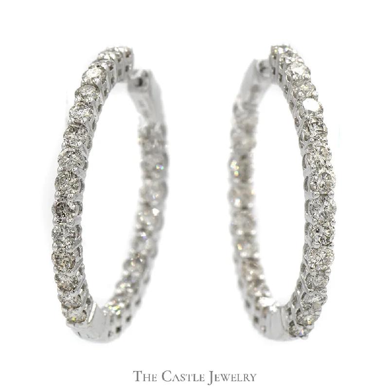 5cttw Inside Out Diamond Hollywood Hoop Earrings in 14k White Gold