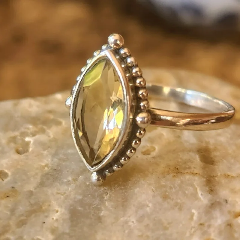 CATS EYE - CITRINE 925 RING