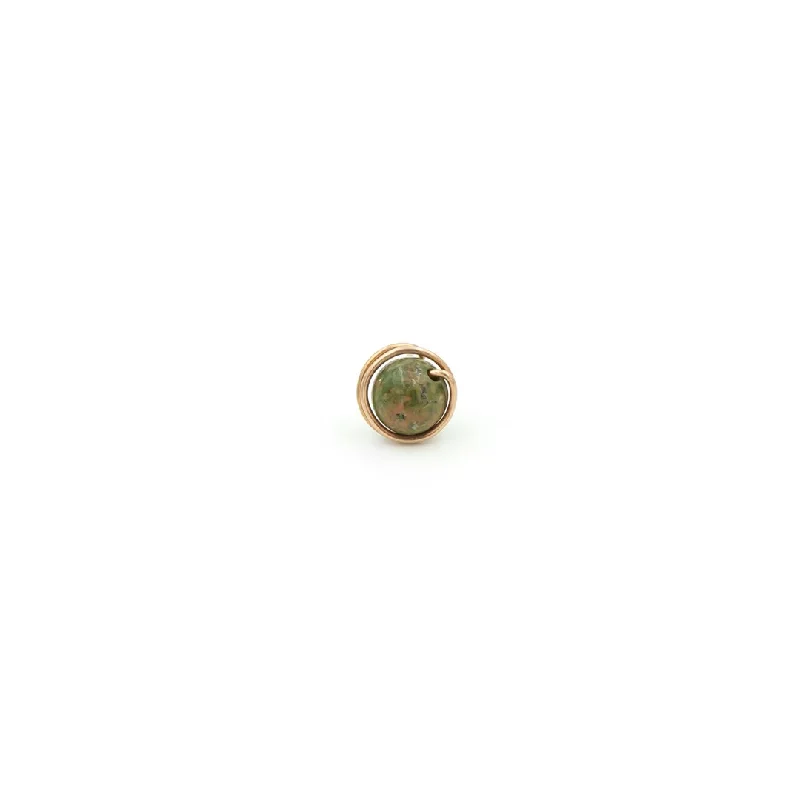 Copper Wrapped Unakite Single Stud Nest