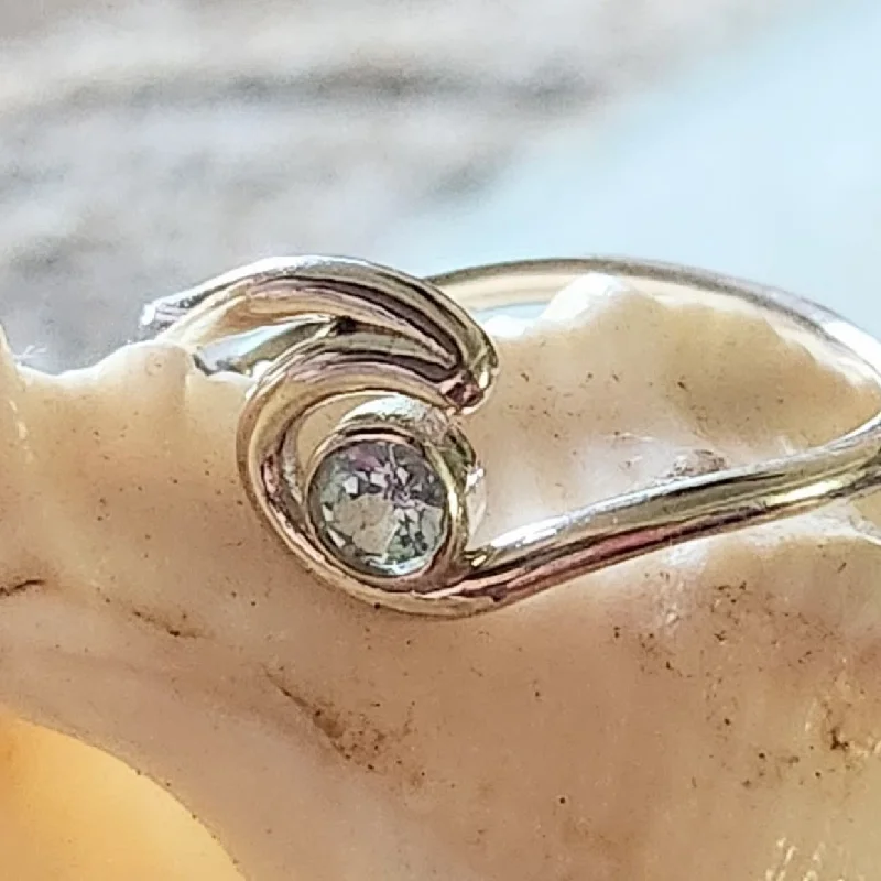 CLEAR WAVES  - BLUE TOPAZ 925 WAVE RING