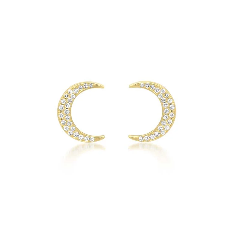 Diamond Mini Carson Moon Studs