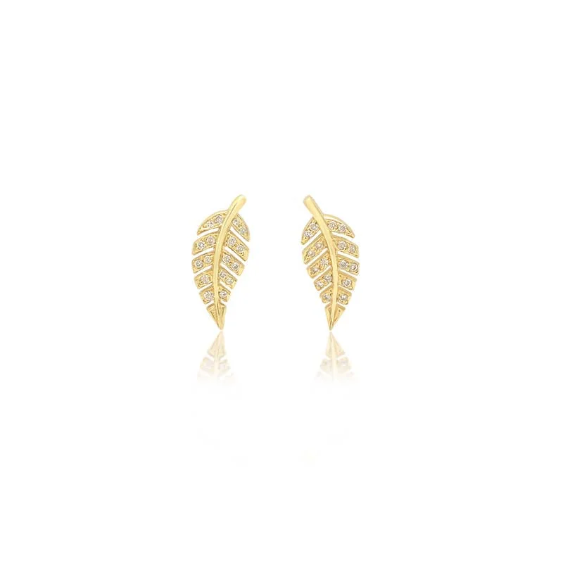 Mini Diamond Leaf Studs