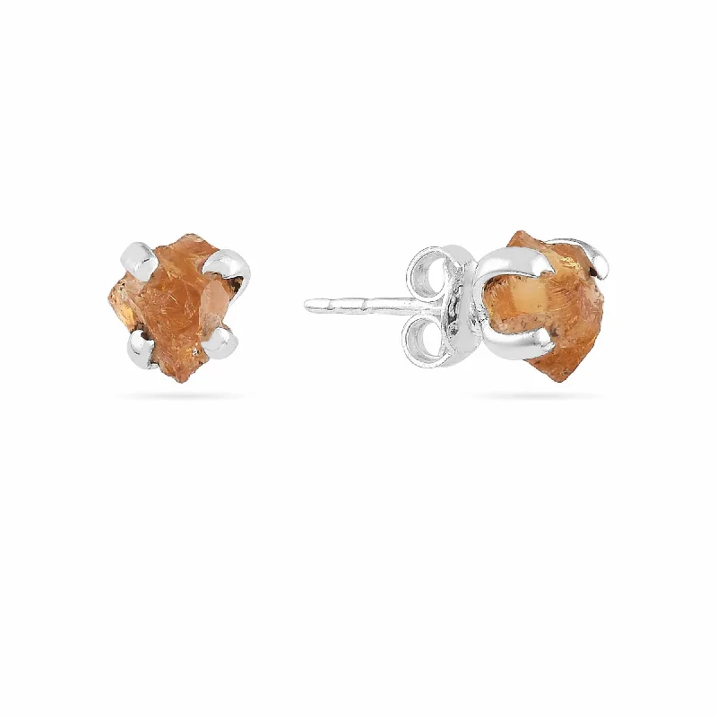 Raw Citrine Studs