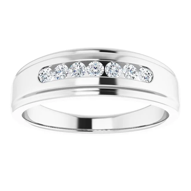 0.20 ctw Channel Set Round Diamond Men's Ring