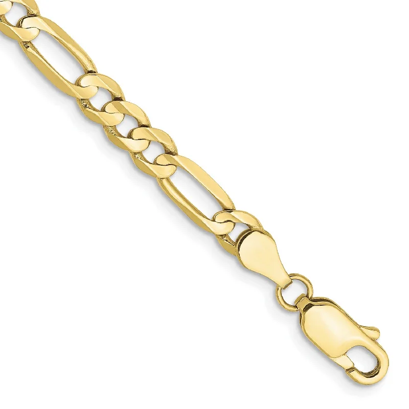 10KT Yellow Gold 7-inch 4.5MM Lobster Clasp Figaro Bracelet