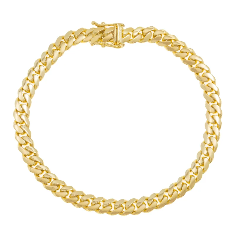 14K GOLD 6MM SOLID MIAMI CUBAN LINK BRACELET