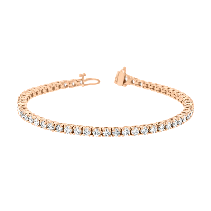 14KT GOLD 5 CARAT ROUND DIAMOND TENNIS BRACELET