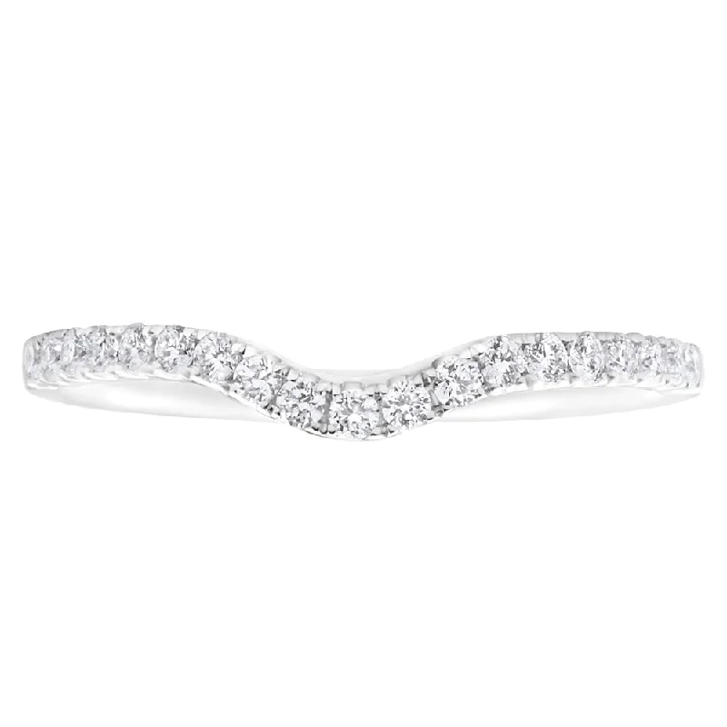 18ct White Gold 'Carina' Contour Ring With 0.2 Carats Of Diamonds