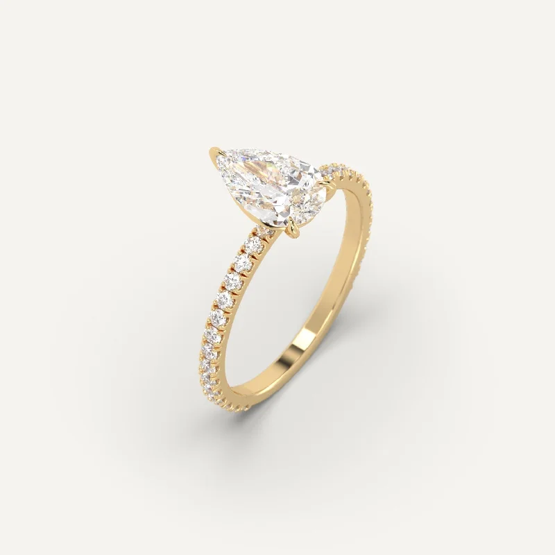 2 carat Pear Cut Diamond Ring