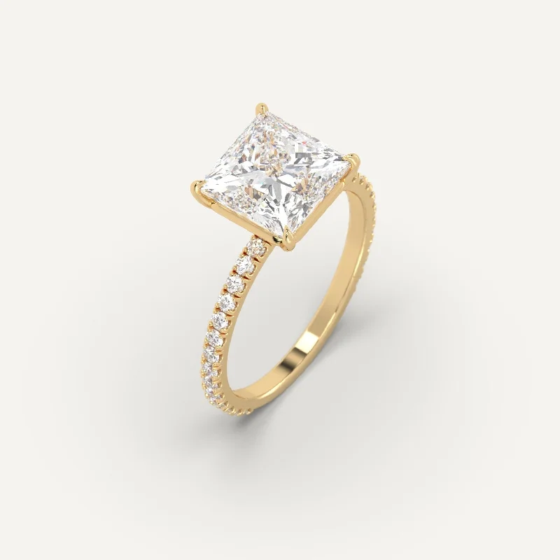 3 carat Princess Cut Diamond Ring