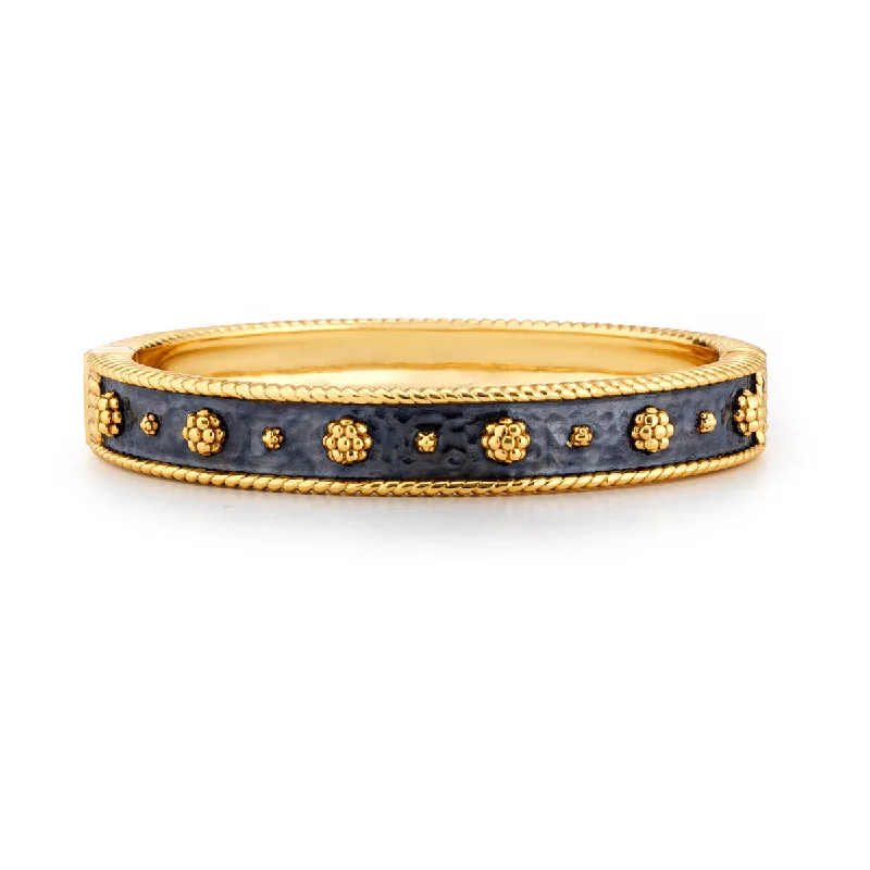 Berry Classic Hinged Bangle, S/M - Gold/Midnight