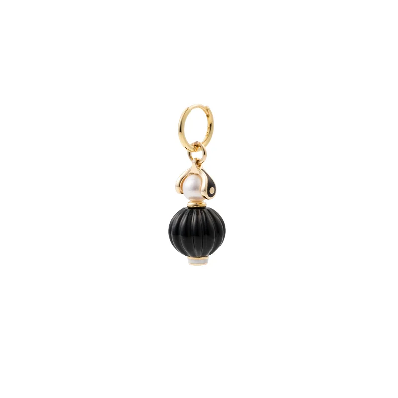 "Bird of Paradise" Onyx Charm Earring