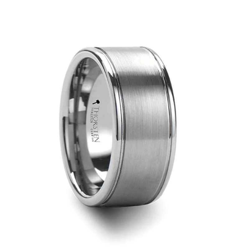 BRIDGEPORT Flat Satin Finish Tungsten Carbide Ring - 6mm - 10mm