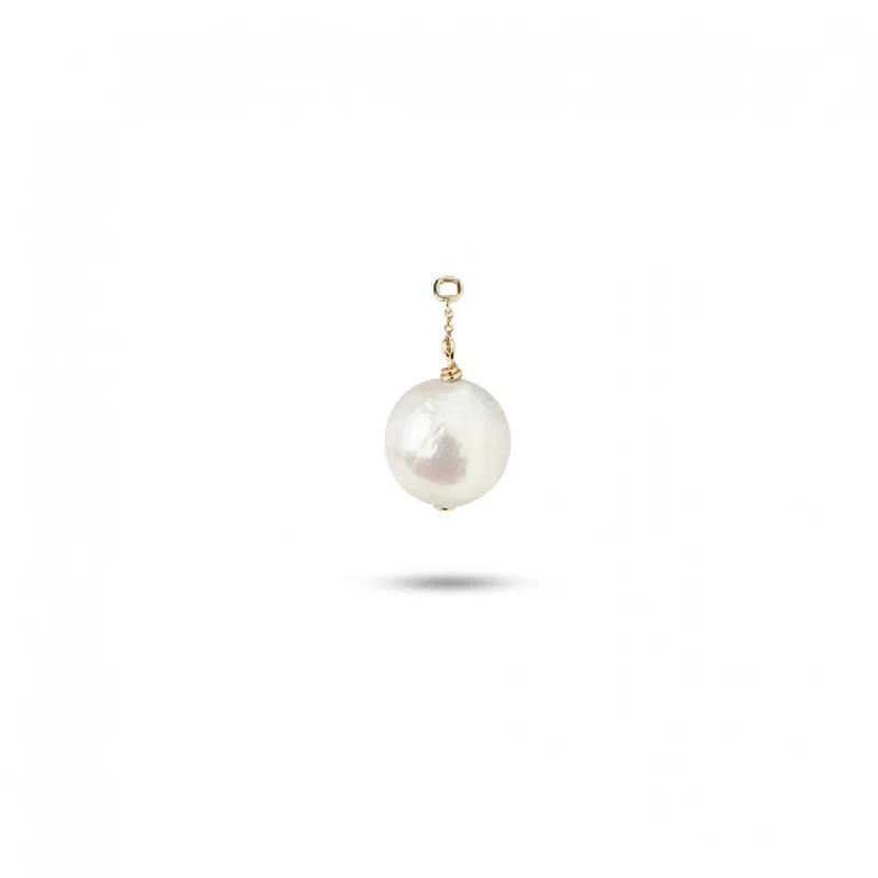 Rainbow 0,5 cm 10K Gold Earring-Pendant w. Pearl