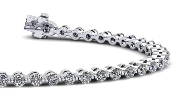 Classic Prong Set Diamond  Tennis Bracelet with 9.80 ct.(finished) 4.5mm