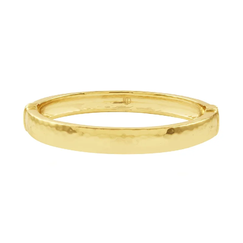 Cleopatra Oval Hinged Bangle - Gold