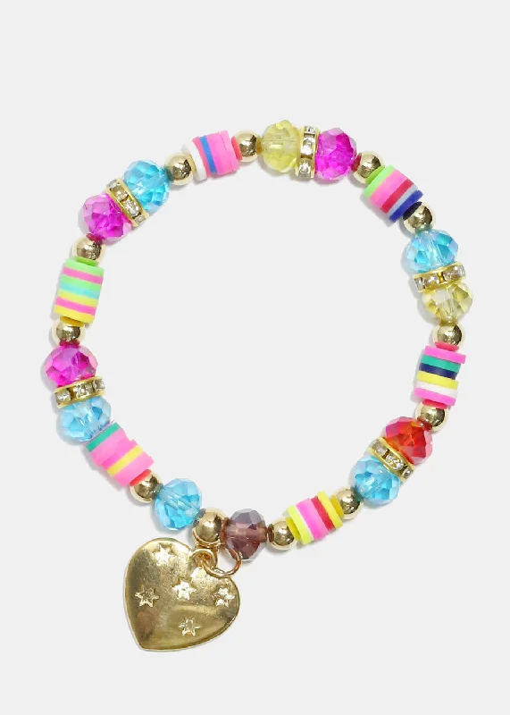 Personalized Name Pendant Colorful Beaded Festival Charm Bracelet